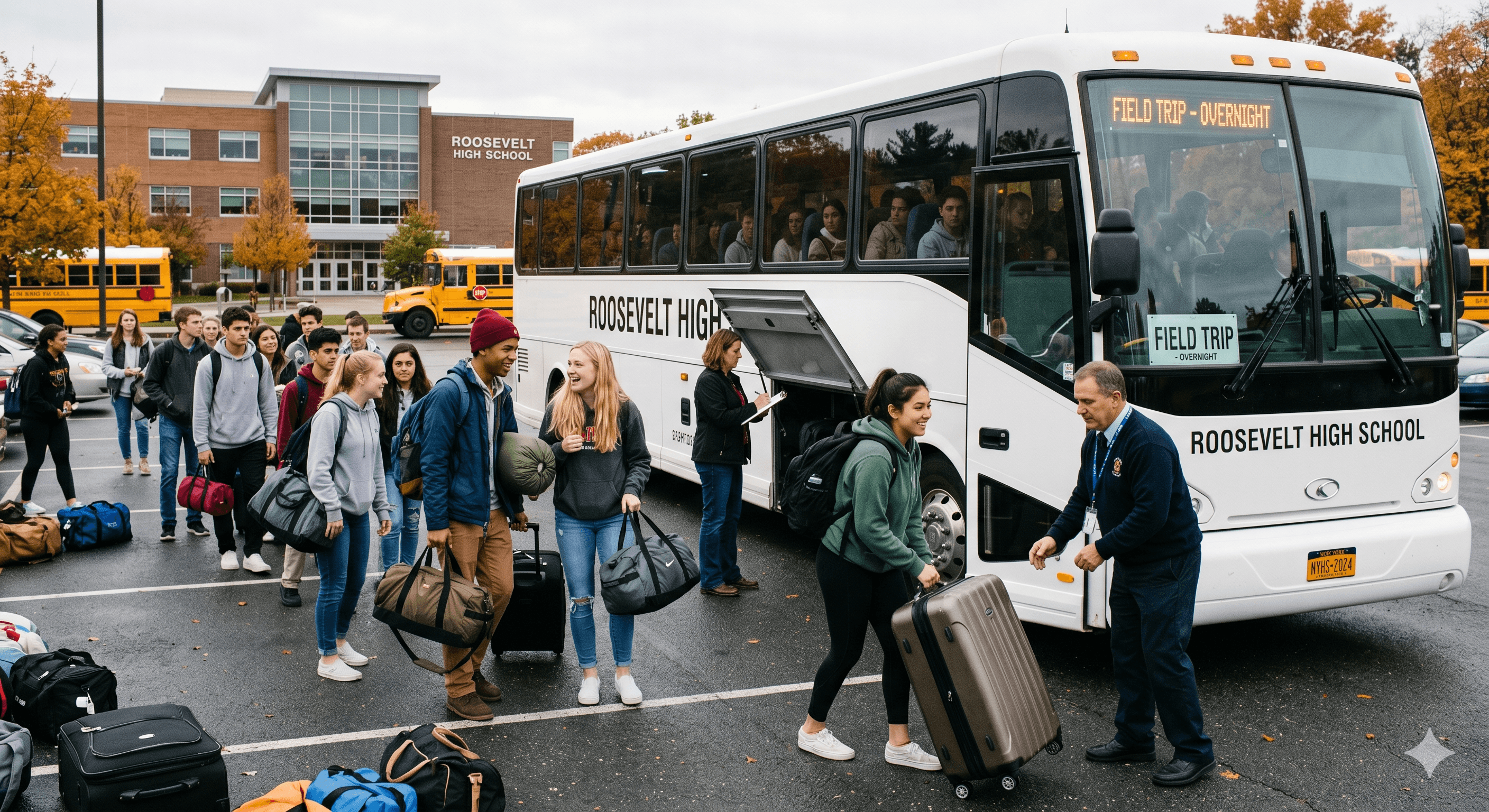 Students on a school trip